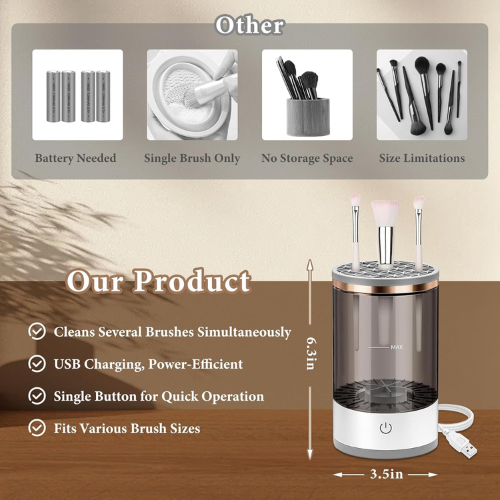 Electric Makeup Brush Cleaner – USB Automatic Brush